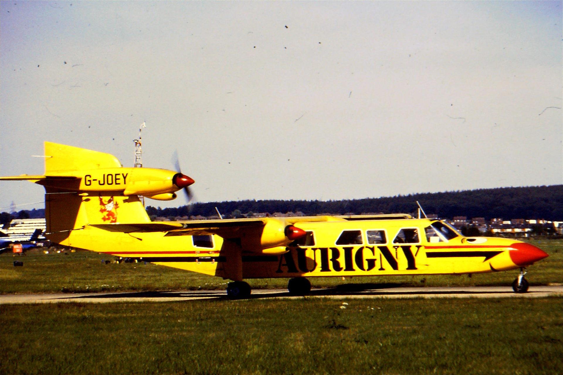 An Aurigny Air Services Britten-Norman Trislander, the same aircraft type Captain Ray Bowyer was flying on the Southampton–Alderney route on April 23, 2007, photographed at Southampton Airport