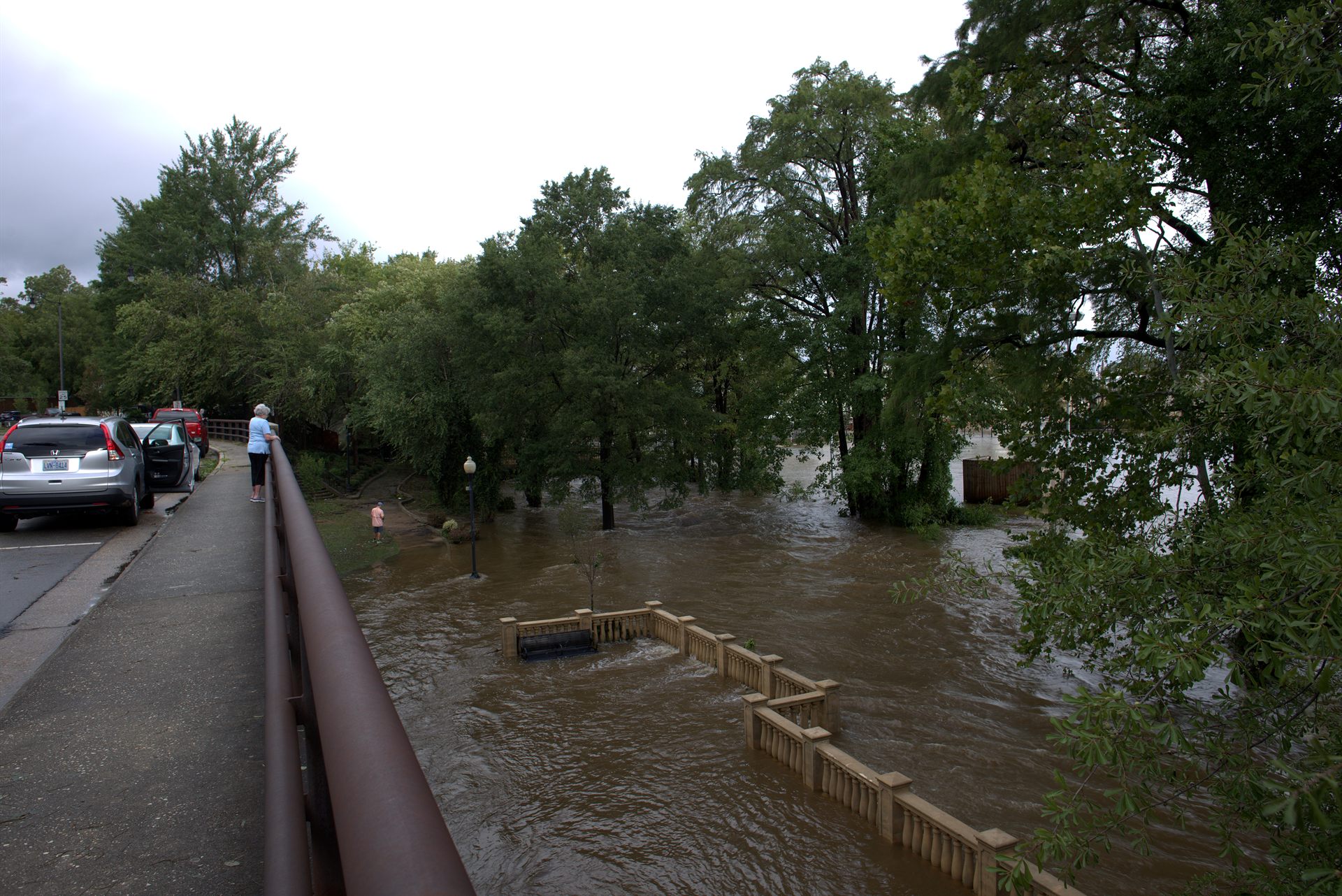 The Cape Fear River at Fayetteville, North Carolina, near where Chris Bledsoe's January 2007 encounter reportedly began