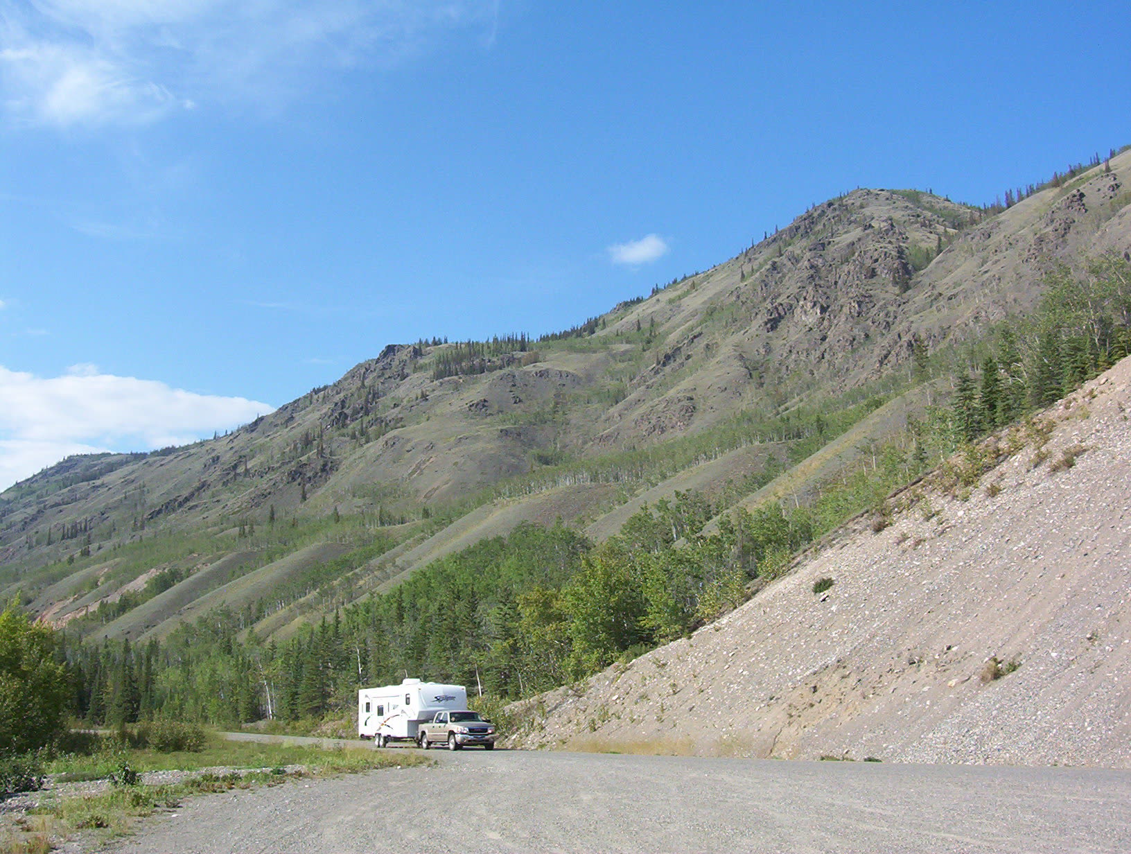 The Klondike Highway near Five Finger Rapids, Yukon, close to Carmacks, one of the four communities along the December 1996 sighting corridor