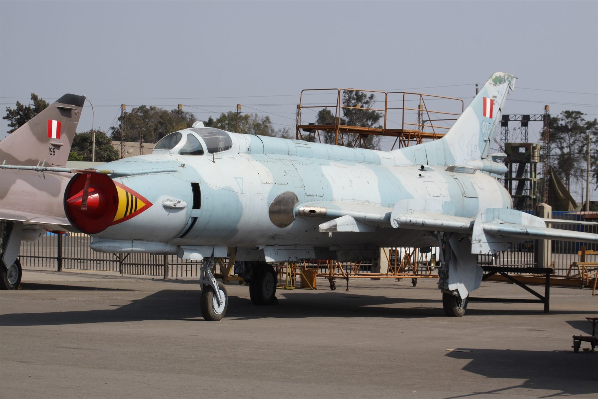 A Peruvian Air Force Sukhoi Su-22, the same fighter-bomber type flown by Lieutenant Óscar Santa María Huertas during the April 11, 1980 La Joya intercept