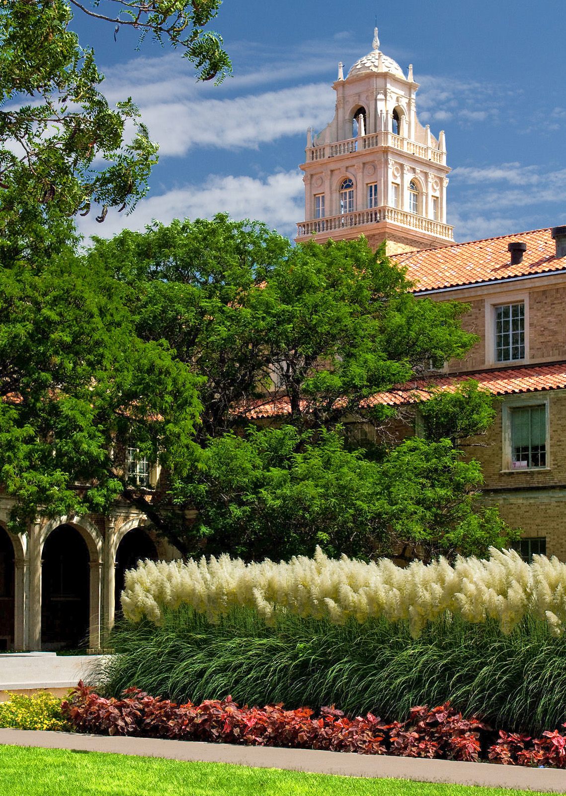 The Administration Building at Texas Technological College (now Texas Tech University) in Lubbock, Texas — the campus where professors W.I. Robinson, A.G. Oberg, and W.L. Ducker taught and where freshman Carl Hart Jr. was enrolled in 1951. Carl Hart Jr.'s original 1951 negatives remain commercially copyrighted and are not reproduced here.
