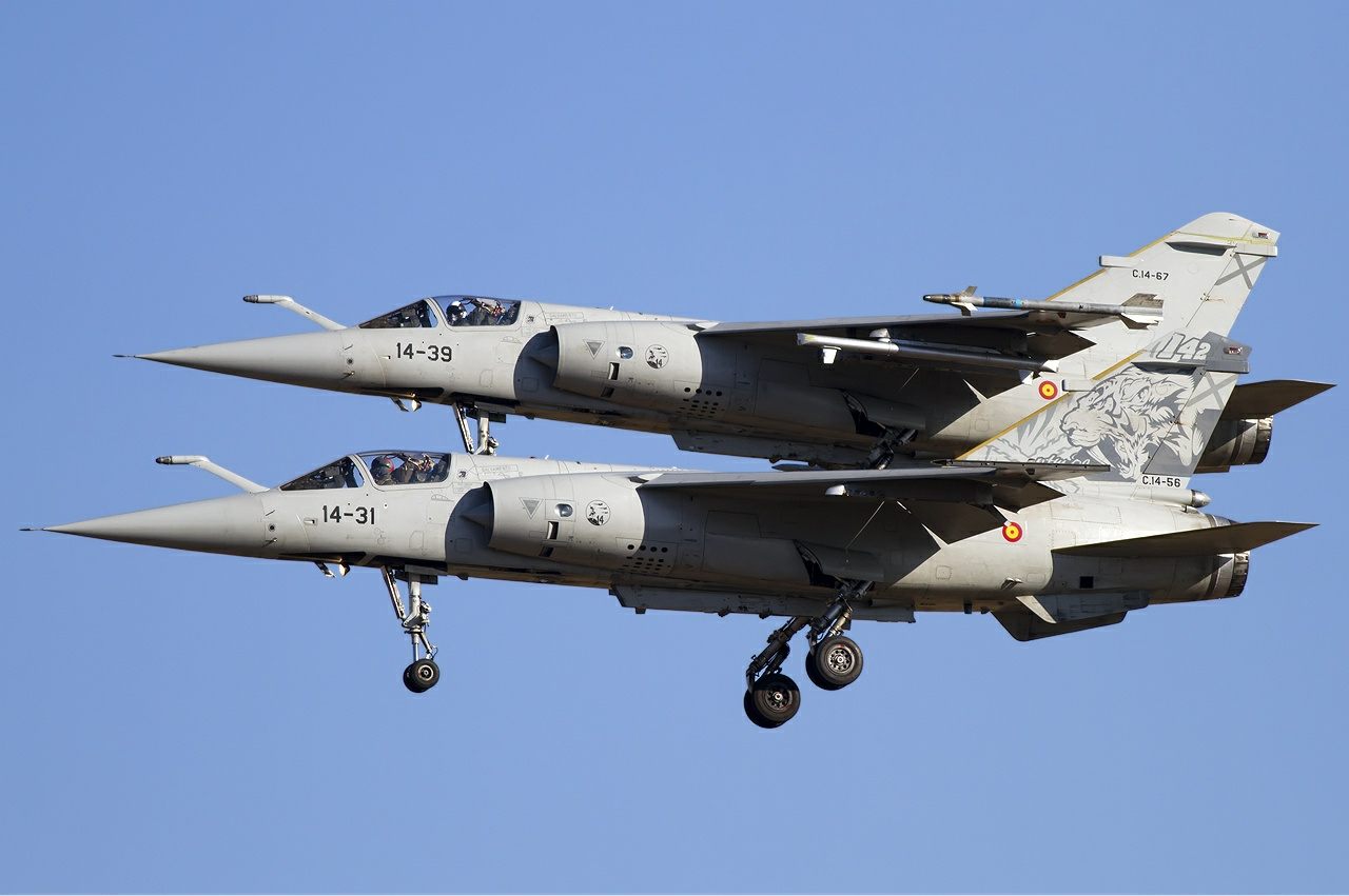 A Spanish Air Force Dassault Mirage F1M photographed at Los Llanos Air Base, Albacete — the same wing and airfield that launched Capt. Fernando Cámara's intercept on November 11, 1979