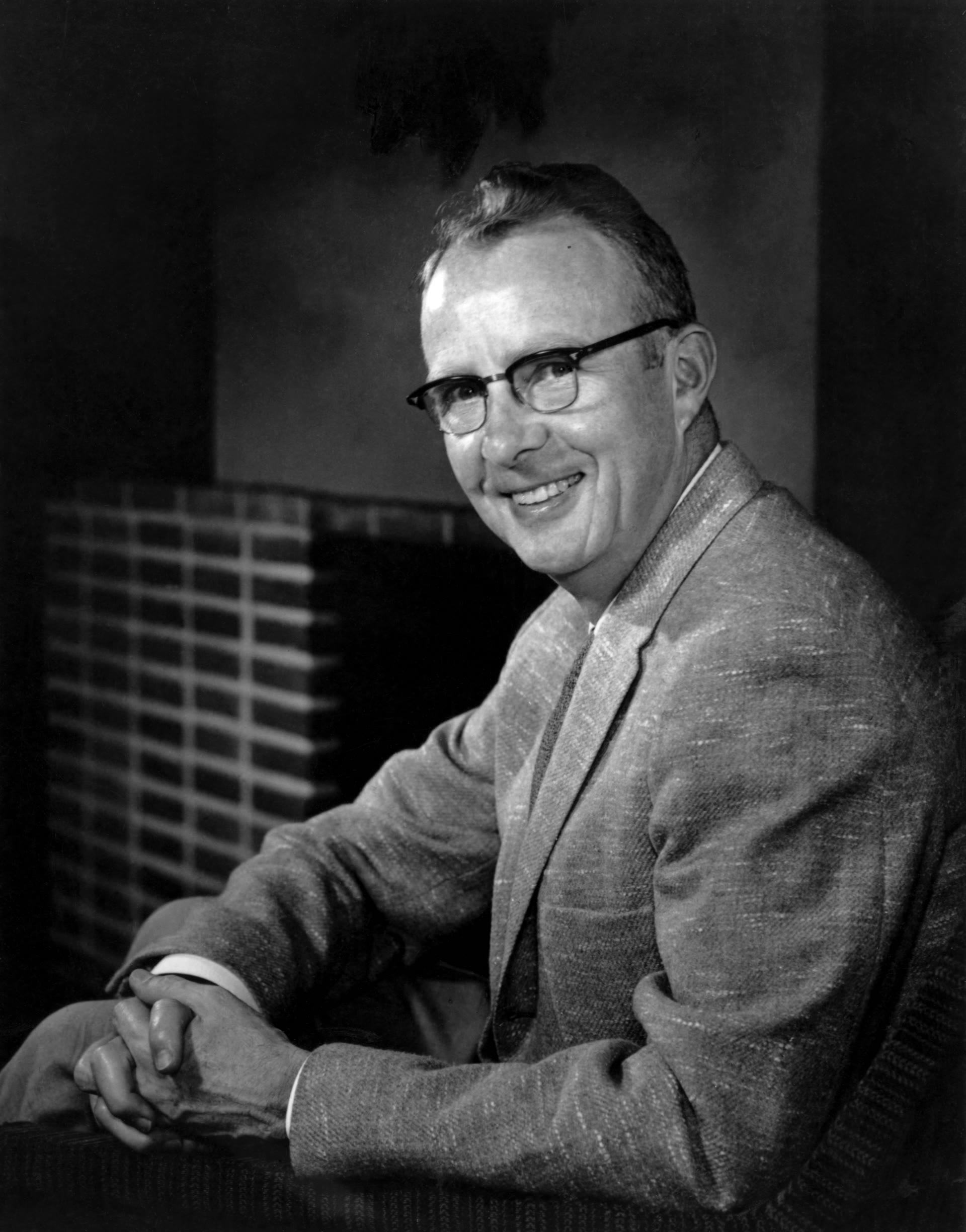 Physicist Luis W. Alvarez, one of the five signing members of the 1953 CIA Robertson Panel, photographed at Lawrence Berkeley National Laboratory