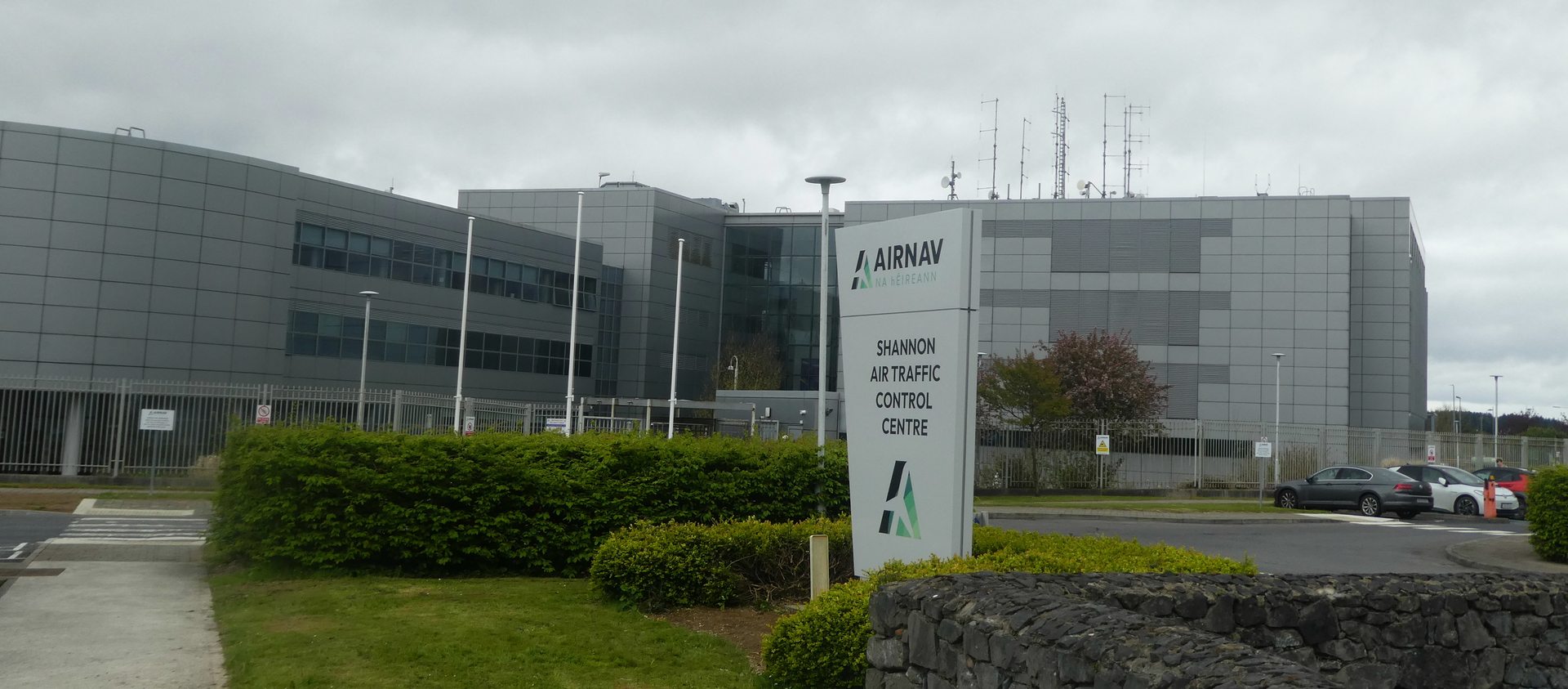 The Shannon Air Traffic Control Centre building in Ballycasey, County Clare, Ireland, the facility that took the pilots' radio reports on November 9, 2018