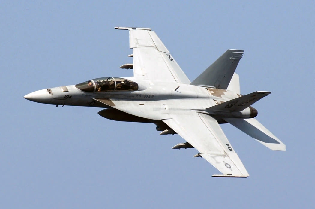 U.S. Navy F/A-18F Super Hornet of VFA-11 'Red Rippers,' the squadron that reported the cube-in-sphere object