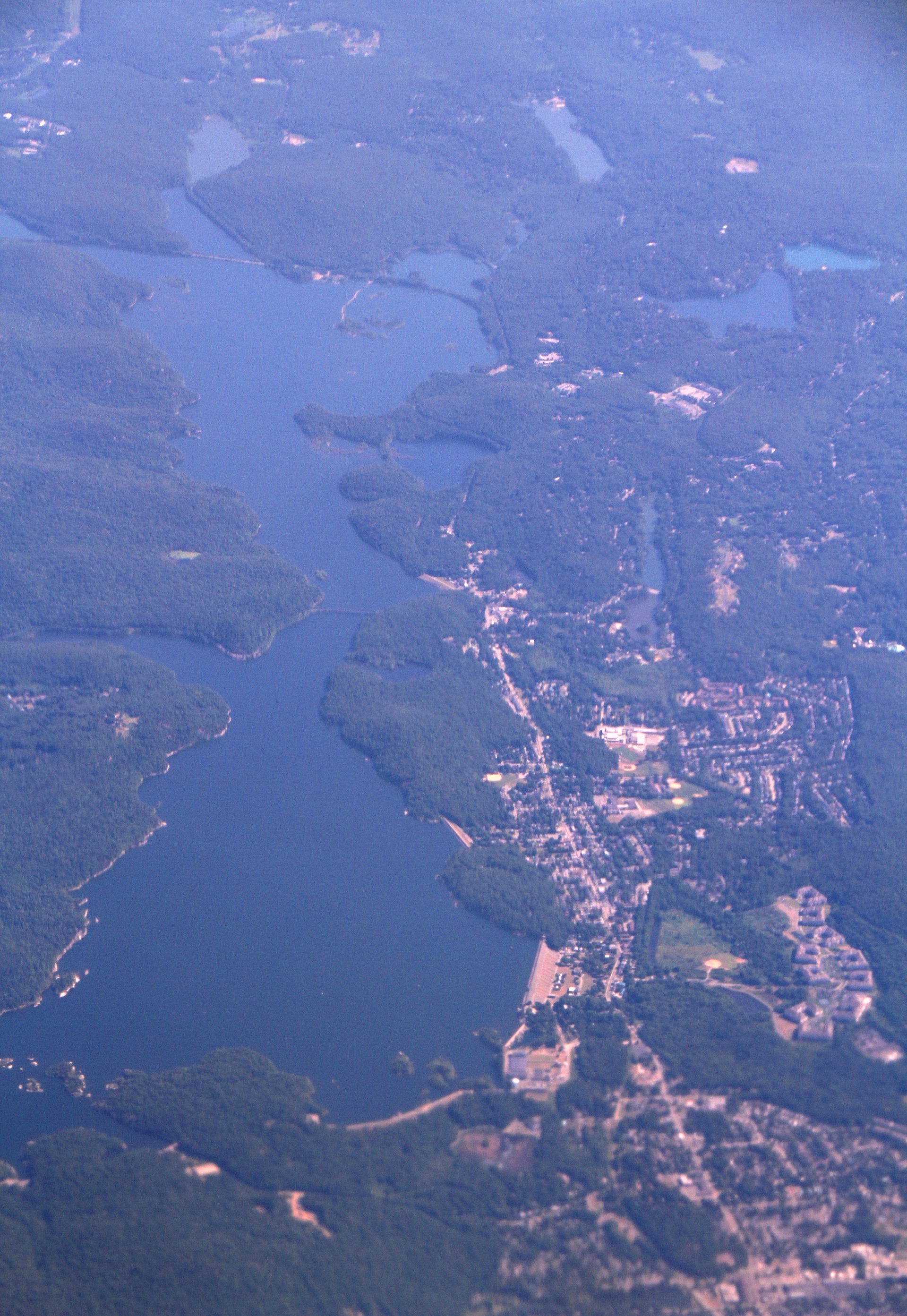 Aerial view of the Wanaque Reservoir in Passaic County, New Jersey